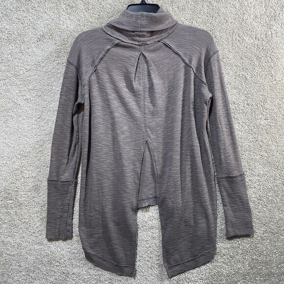 Free People Gray Tunic Women's XS Split Back Cowl Neck Long Sleeve Pullover Top - Picture 8 of 10